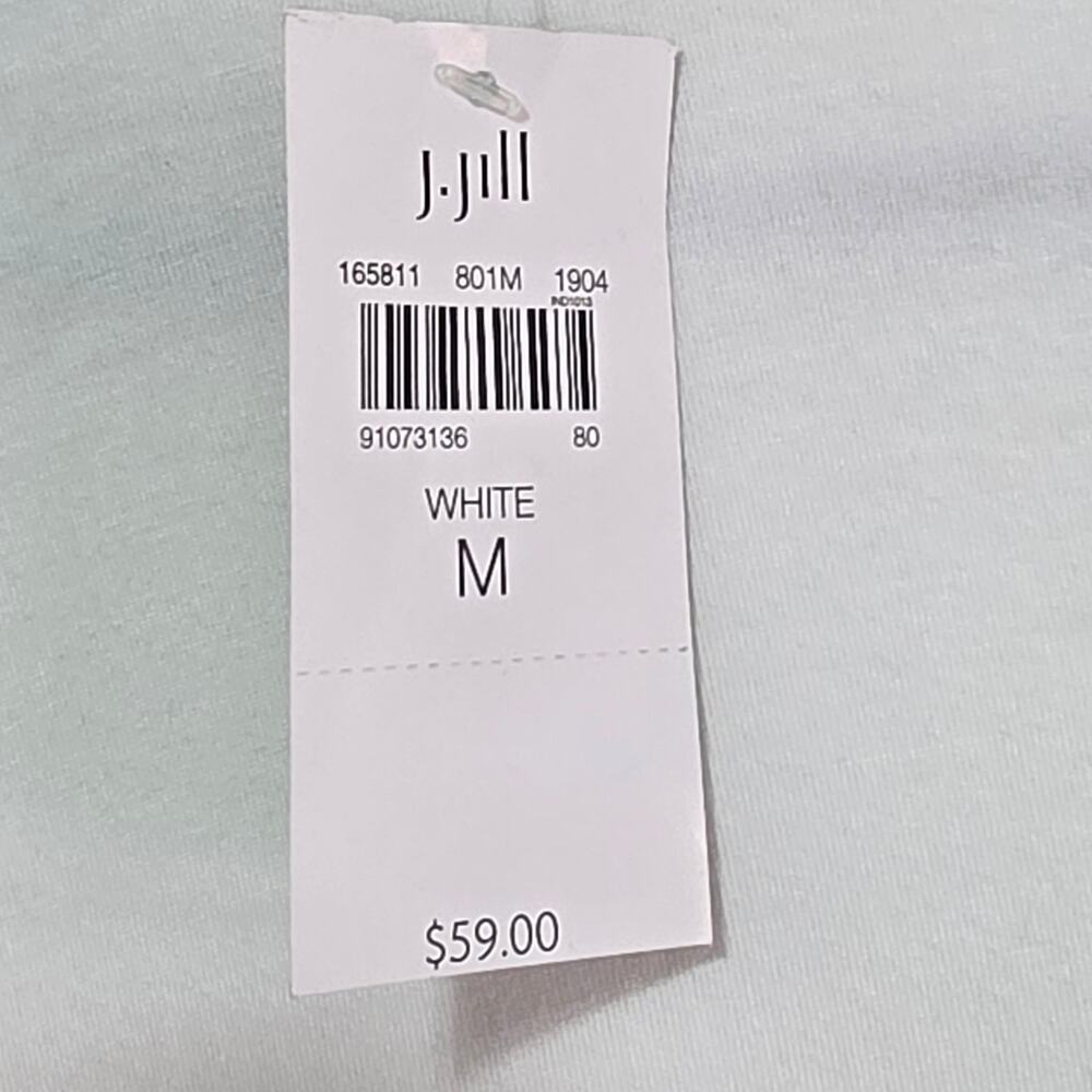 J. Jill Luxe Supima Tunic Top Women's Size M Ballet Sleeve White NWT Minimalist - Picture 8 of 10
